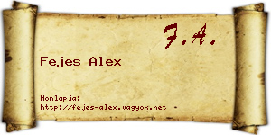 Fejes Alex névjegykártya